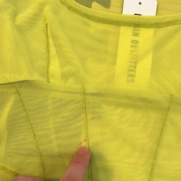 Urban Outfitters UO Nyla Mesh Light Neon Green Cropped Corset Top Size small NWT - Picture 6 of 12
